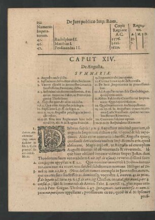 Caput XIV. De Augusta.