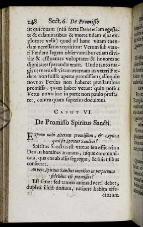 Caput VI. De Promisso Spiritus Sancti.