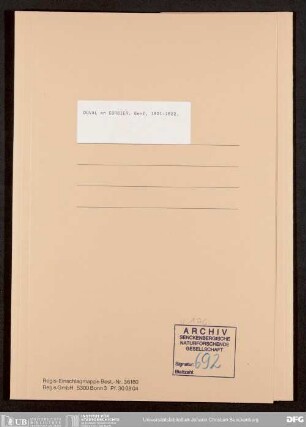 Briefe von Auguste Prévost Duval an Carl Wilhelm Cordier zu entomologischen Themen