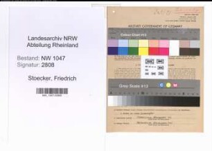 Entnazifizierung Friedrich Stoecker , geb. 19.05.1911 (Orthopaediemechaniker)