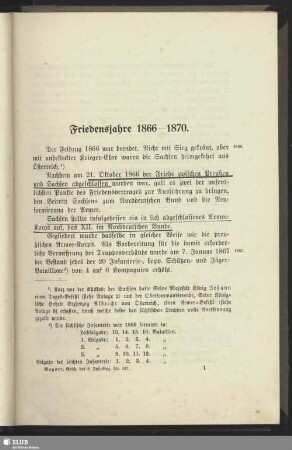 Friedensjahre 1866 - 1870