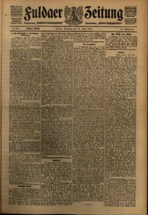 Erste Ausgabe vom Samstag, den 25. Juni 1910.