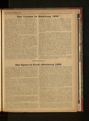 Das Turnen in Hamburg 1930
