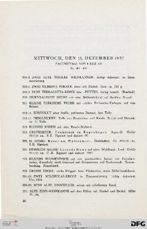 Mittwoch, den 15. Dezember 1937: Nachmittags (Nr. 201-457)