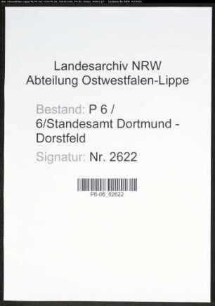 Heiratsregister Standesamt Dortmund-Dorstfeld (III)