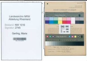 Entnazifizierung Marie Gerling , geb. 01.06.1912 (Hutmacherin)