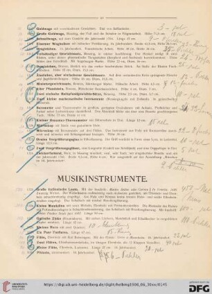 Musikinstrumente (Nr. 1325-1340)
