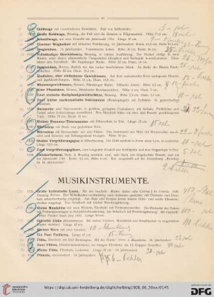 Musikinstrumente (Nr. 1325-1340)