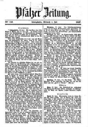 Pfälzer Zeitung. 1857, [2] = Juli - Dez
