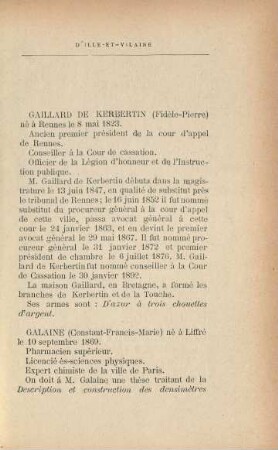 Gaillard de Kerbertin (Fidèle-Pierre) - Guyot du Tremble (Fèlix-Joseph-Marie)