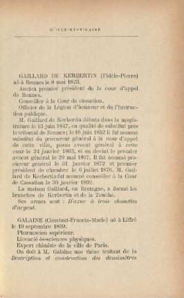 Gaillard de Kerbertin (Fidèle-Pierre) - Guyot du Tremble (Fèlix-Joseph-Marie)