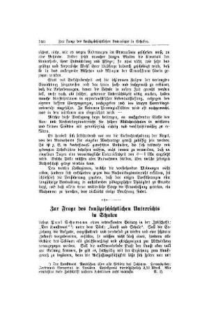 Zur Frage des kunstgeschichtlichen Unterrichts in Schulen