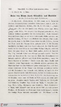 Reise von Hössn durch Gileaditis und Moabitis um den Todten See nach Jerusalem