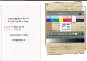 Entnazifizierung Karl Kuechmann , geb. 29.08.1896 (Postinspektor)