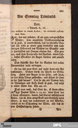 Trinitatis-Sonntag und Sonntage nach Trinitatis.