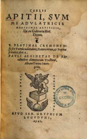 Caelii Apitii De re culinaria : libri X