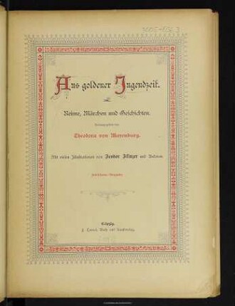 Aus goldener Jugendzeit : Reime, Märchen und Geschichten