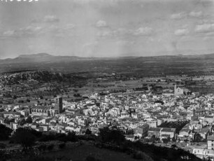 Die Stadt Felanitx : Blick über die Stadt Felanitx vom Kalvarienberg