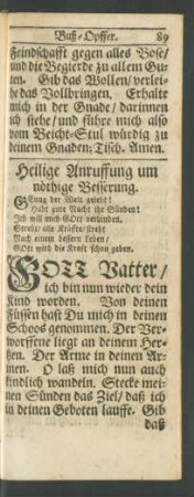 Heilige Anruffung um nöthige Besserung
