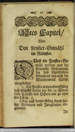 Achtes Capitel, Von Den Fenster-Gemähl im Münster