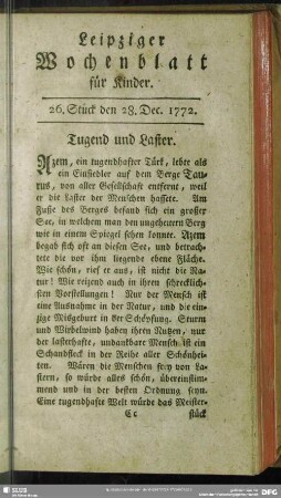 26. Stück den 28. Dec. 1772