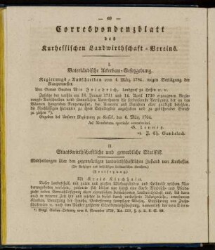 Correspondenzblatt des Kurhessischen Landwirthschaft-Vereins