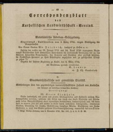 Correspondenzblatt des Kurhessischen Landwirthschaft-Vereins