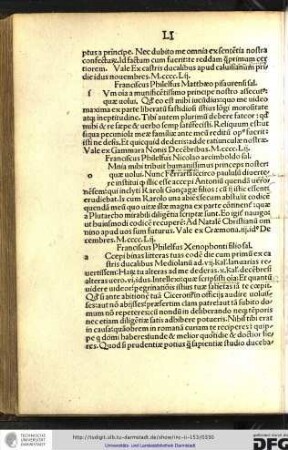 Franciscus Philelfus Mattheo Pisaurensi salutem.