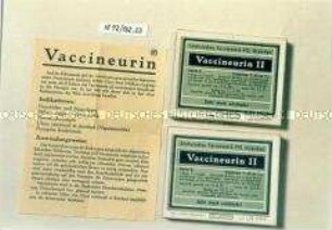 Verpackung des Vaccineurin II-Serums mit Gebrauchsanweisung