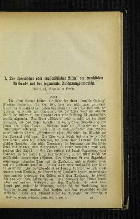 ¬Die¬ phonetischen oder euphemistischen Mittel des sprachlichen Ausdrucks und der sogenannte Anschauungsunterricht : (Schluß)