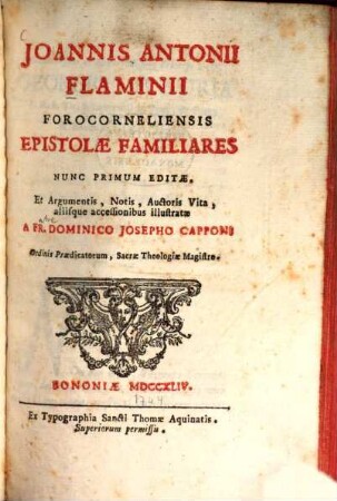 Epistolae familiares ...