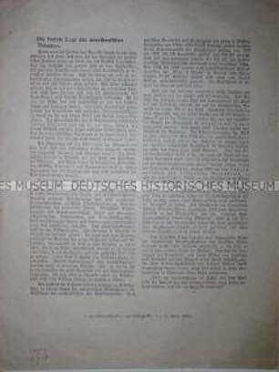 Die soziale Lage des amerikanischen Arbeiters - Antiamerikanisches Flugblatt