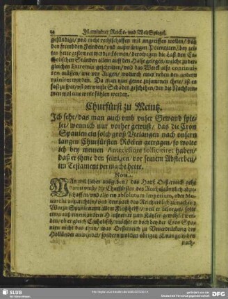 Churfürst zu Meintz