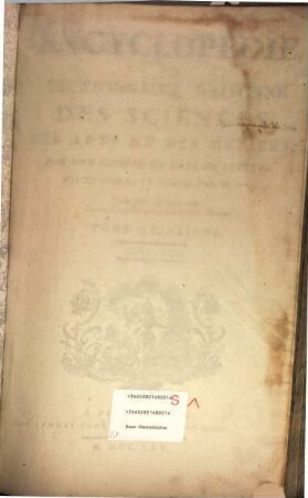 Encyclopédie Ou Dictionnaire Raisonné Des Sciences, Des Arts Et Des Métiers, 15. Sen - Tch