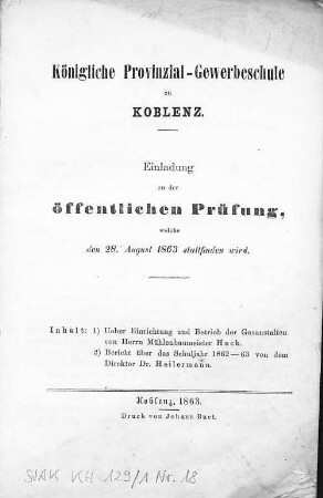 Ueber Einrichtung und Betrieb der Gasanstalten