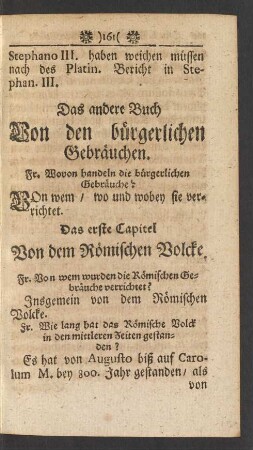 Das andere Buch Von den bürgerlichen Gebräuchen