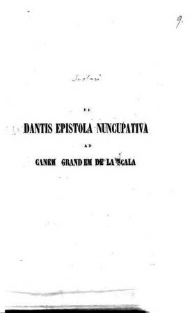 De Dantis Epistola nuncupativa ad Canem Grandem de la Scala : Editio L Exemplarium