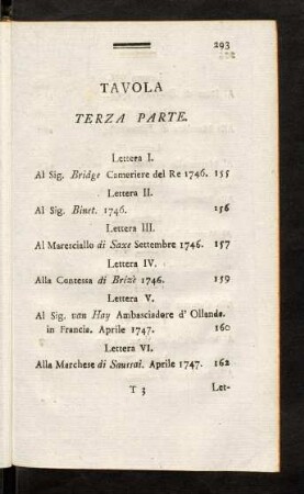 293-301, Tavola Terza Parte.
