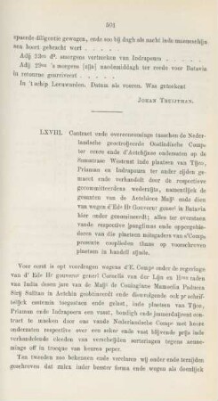 LXVIII. Contract ende overeencominge tusschen Nederlandsche ...