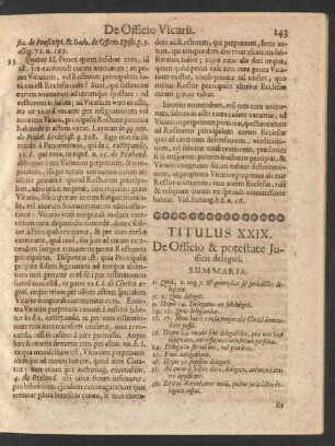 Titulus XXIX. De Officio & potestate Judicis delegati