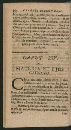 Caput XIV. De Materia Et Eius Cusato.