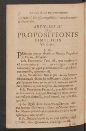 Articulus III. De Propositionis Simplicis Varietate.