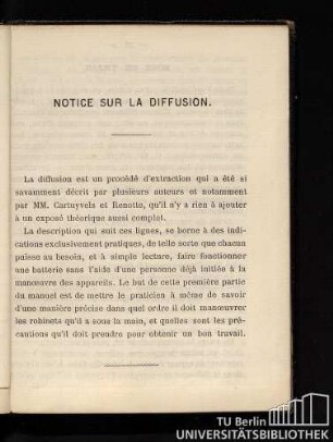 Notice sur la diffusion