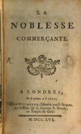 La Noblesse Commerçante