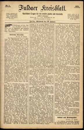 Ausgabe vom Mittwoch, den 16. Januar 1878.