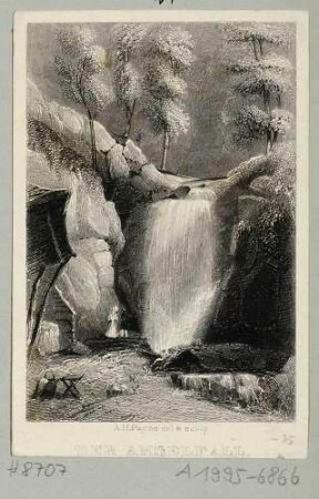 Der Amselfall im Amselgrund zwischen Rathewalde und Rathen in der Sächsischen Schweiz