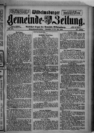 Wilhelmsburger Gemeindezeitung : Amtsblatt der Gemeinde Wilhelmsburg