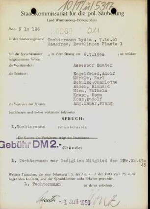 Tochtermann, Lydia