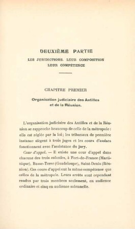 Deuxième partie. Les juridictions. Leur composition. Leur compétence