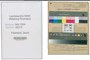 Entnazifizierung David Friemond , geb. 21.03.1901 (Arbeiter)